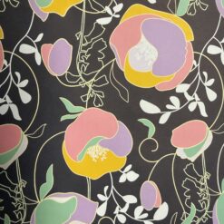 Alternative view of Blumen modern, rose/mint auf schwarz, 50x70 cm