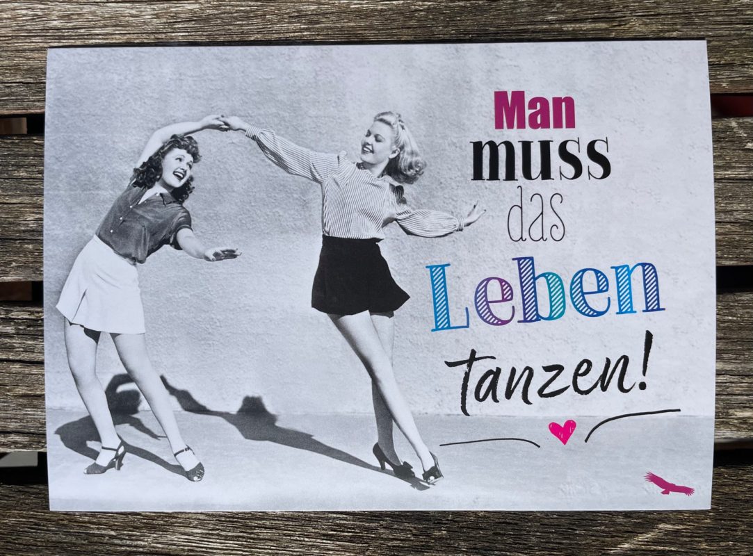 Postkarte "Man muss das Leben tanzen!" Designer Schachteln
