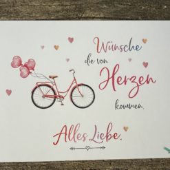 Postkarte Wünsche die von Herzen kommen. Alles Liebe.