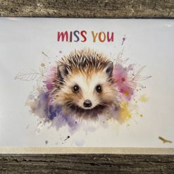 Klappkarte: „Miss you“ Igel Watercolor