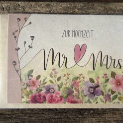 Klappkarte:“ Zur Hochzeit Mr & Mrs“