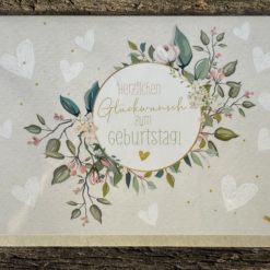 Klappkarte: "Herzlichen Glückwunsch zum Geburtstag!“