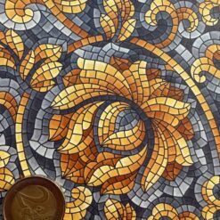 Alternative view of Mosaik-Rosen gelb blau 70 x 100cm
