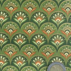 Alternative view of Muster Art Nouveau, Jugenddstil grün, orange, gold 50x70