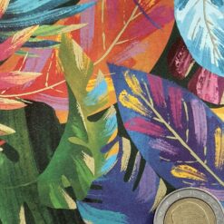 Alternative view of Bunte Palmenblätter mit gold 50x70