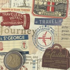 Alternative view of Travel, Reisen, Explore mit Gold 50x70 cm