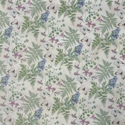 Farn, Blumen und Schmetterlinge mit Gold 50x70