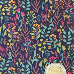 Alternative view of Nachtfeld, bunte Blumen auf dunklem Hintergrund 50x70